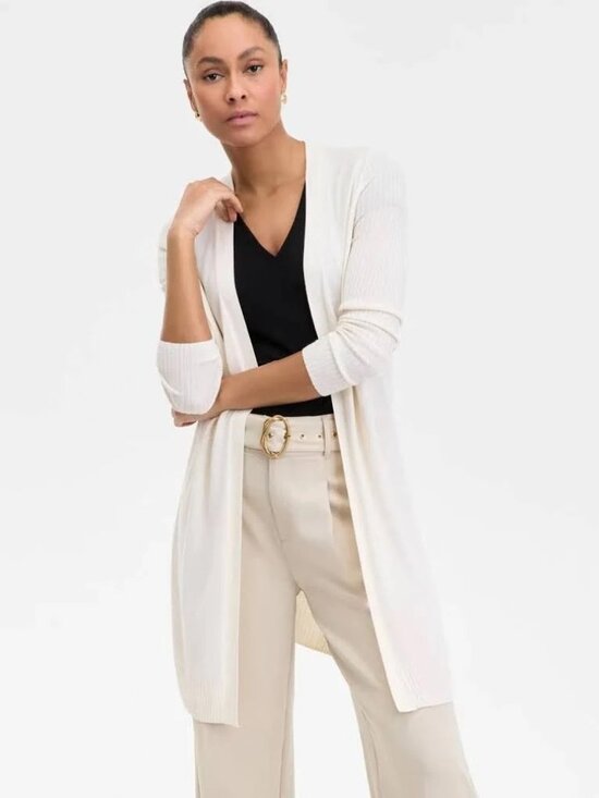 INC International Concepts Sweaters - INC Int’l Concepts Cream Longline Cardigan Size L NWT Lightweight Rayon Duster